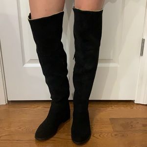 NEW! Black suede over the knee boots